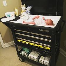 Dad Defends Using A Tool Box As A Diaper Changing Station For His Twins Now We Want One Diaper Changing Station Baby Changing Station Baby Boy Room Nursery