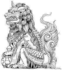 Foo dogs are often represented with an open maw, their paw resting on a sphere, symbol of the buddhist law or heaven. Male Komainu Fu Dog One Of A Mostly Symmetrical Set I Am Working On To Be Posted Shortly I Intend To Pr Foo Dog Tattoo Foo Dog Tattoo Design Dog Clip