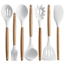 white kitchen utensils