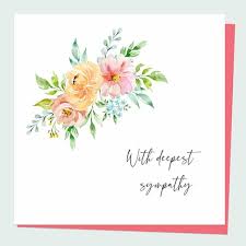 I am truly sorry for your loss. Dotty About Paper Pastel Watercolour Flowers With Deepest Sympathy Sympathy Card Whsmith