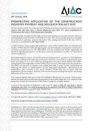 Check spelling or type a new query. Aiac Prospective Application Of The Construction Industry Payment And Adjudication Act 2012
