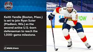 Keith yandle 's nhl journey has taken him to three different home cities and now 1,000 career games. Nhl Public Relations On Twitter Keith Yandle Flapanthers Is Set To Become The 19th U S Born Defenseman In Nhl History To Reach The 1 000 Game Milestone Hdia Nhlstats Https T Co Tj032si5ub Https T Co 0lxlkjszqu