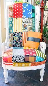 Vintage Quilt Top Covered Chair Patchwork Chair Patchwork Furniture Upholstered Furniture