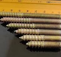 8mm / M8 X 70 A2 Stainless Steel Hanger Bolts Wood To Metal Dual Thread  Dowel Screws 10 Pack
