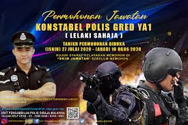 Jan 23, 2019 · semakan status eksesais ujian pemeriksaan fizikal dalam sistem semakan online (sso) polis diraja malaysia klik pautan berikut untuk semakan permohonan pengambilan temuduga pdrm 2019 inspektor & konstabel pdrm. Permohonan Jawatan Konstabel Polis Gred Ya1 Berita Viral Terkini