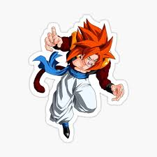His stance and his color palettes. Gogeta Stickers Redbubble