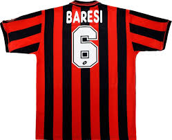 I worked very hard to earn a chance at a club like ac milan. 1996 97 Ac Milan Home Shirt Baresi 6 Very Good L Classic Retro Vintage Football Shirts