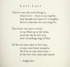 Love Lost Lang Leav Lang Leav Quotes Words