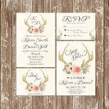Invitation Kit Deer Antler Wedding Invitation Rustic Etsy Antler Wedding Invitations Antler Wedding Invitations Rustic Wedding Invitations Rustic