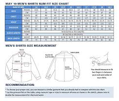 Mens Collar Shirt Size Chart Rldm