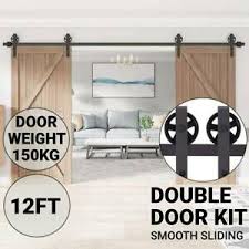 Maybe you would like to learn more about one of these? 12ft Dual Sliding Barn Door Closet Hardware Roller Steel Track Hanging Rail Kit
