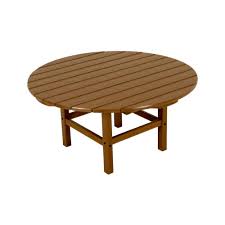 Polywood Teak 38 In Round Patio Conversation Table Polywood Furniture Furniture Casual Outdoor Furniture
