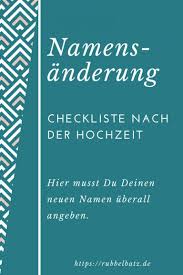 Checkliste Fur Namensanderung Nach Hochzeit Namensanderung Hochzeit Checkliste Hochzeit Und Namensanderung