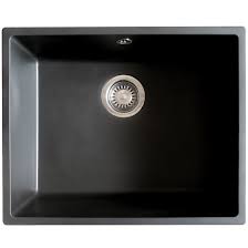 Sierra Evier 1 Cuve Seule 54x44 En Resine Noir Essebagno Evier En Resine Salle De Bain En Bas Evier