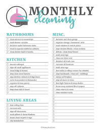 Printable Cleaning Checklists For Daily Weekly And Monthly