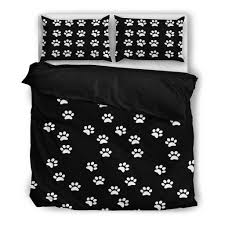 White Paw Prints Bedding Set In 2020 Print Bedding Bedding Sets Bedding Set