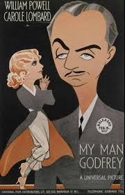 A great poster promoting "My Man Godfrey" (1936) starring ex-husband-and-wife,  William Powell and Carole Lombard.