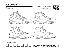 Check spelling or type a new query. Air Jordan 11 Sneaker Coloring Page Created By Kicksart