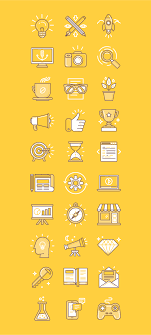 Bright Yellow Line Style Icon Desain Grafis Inspirasi Desain Grafis Bidang Warna