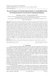 You will determine the efficiency calibration of germanium (hpge) semiconductor detector for gamma radiochemistry and detection with lab. Https Www Iosrjournals Org Iosr Jap Papers Vol11 Issue6 Series 1 I1106015866 Pdf
