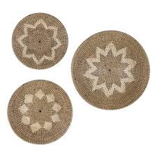 5% coupon applied at checkout. Set Of 3 Round Starburst Natural Round Seagrass Wall Decor Trays Black White Olivia May Target