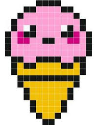 Cute Icecream Stickers Muraux Stickaz Grille Pixel Art Pixel Art Pixel Art Minecraft