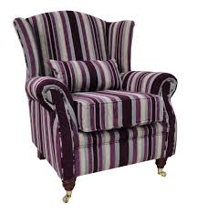 Check spelling or type a new query. Wing Chair Fireside High Back Armchair Justin Stripe Aubergine