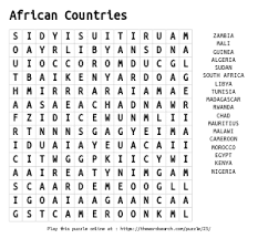 asian countries word search