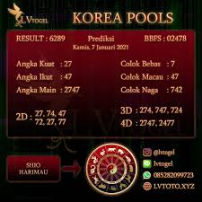 Bocoran Prediksi Togel Korea 7 Januari 2021 Di 2021 Oktober November Desember