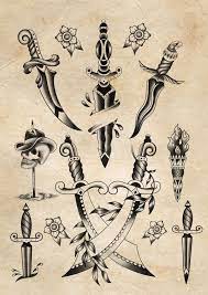 Blackwork Daggers And Knives Semi Traditional By Max Rodrigues Tattoo Amsterdam Traditional Tattoo Design Traditional Tattoo Old School Traditional Tattoo Art