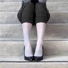 Wearing Compression Doesn T Mean You Have To Compromise On Style Sheer Dot Rejuvakneehigh In Ash In 2020 Compression Stockings Fashion Sheer