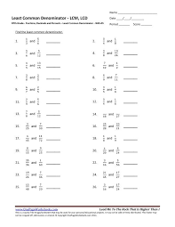 Common Denominator Worksheet Pdf In 2020 Least Common Denominator Common Denominators Fractions