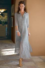 Ibiza Dress Slip Maxi Shirtdress Georgette Dress Soft Surroundings Ibiza Dress Half Sleeve Dresses Maxi Shift Dress