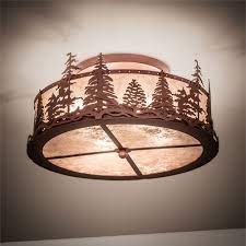 Uttermost vetraio collection 17 wide ceiling light fixture. Meyda Tiffany 219183 Tall Pines Rustic Rust Flush Mount Lighting Mey 219183