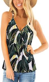 Poshmark makes shopping fun, affordable & easy! Ouges Women S Boho Floral Printed Spaghetti Strap Wrap Sleeveless V Neck Tank Tops Floral04 S At Amazon Women S Clothing Store Boho Women Women Clothes