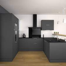 cuisine grise porte effet soft touch ginko gris mat oskab cuisine moderne cuisine grise cuisine moderne grise