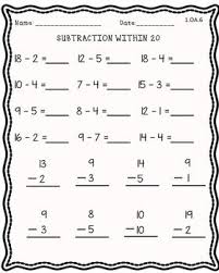 52 Pages Common Core 1 Oa 6 First Grade Add And Subtract Within 20 Adding And Subtracting Subtraction Math Pages