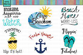 Download Beach Svg File Bundle Summer Vacation Svg Flip Flops Svg 84799 Cut Files Design Bundles