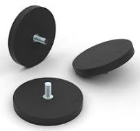Rubber Coated Neodymium Pot Magnet w/ Threaded Rod – Waterproof Spark-Free Pot Magnet