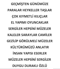 Duygu Durakli Ozlu Ogretmenimizin Muzeler Ile Ilgili Siiri Muzeler Haftasi Muzeler Muze Ve Siir
