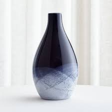 Shop Nila Large Vase Large And Small Bottle Shaped Vases Show Off The Beauty Of Dark Blue And White Reactive Glazes Transiti Blue Decor Decor Home Decor Vases