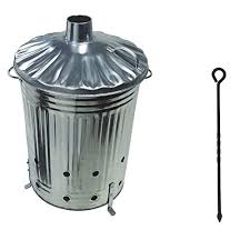 Cub cadet xt1 46 in. Srendi Small Medium Large 15l 60l 90l Litre Metal Galvanised Garden Incinerator Fire Bin Burning Leaves Paper Wood Rubbish Dustbin Shovel And Poker Made In U K 90l Incpoker From Uk At