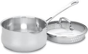 Contour stainless steel cookware set reviews. Buy Cuisinart Contour Stainless 2 Quart Pour Saucepan With Cover Silver Online In Vietnam B002wphuea