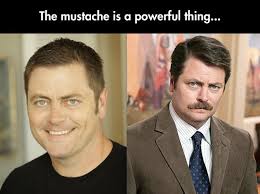 Keep it trimmed along the top lip, so it forms a horizontal line. Ron Swanson Mustache Quotes Quotesgram