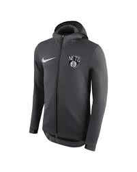 Nike nba brooklyn nets classic edition mens hoodie new with tags size medium. Nike Synthetic Brooklyn Nets Therma Flex Showtime Men S Nba Hoodie In Anthracite Black White Black For Men Lyst