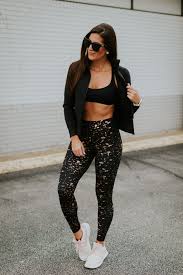 Black And Gold Leggings Weekly Workout Routine Gold Splatter Leggings A Southern Drawl Trendy Workout Outfits Cute Workout Outfits Gym Outfit