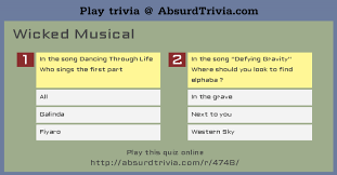 Alexander the great, isn't called great for no reason, as many know, he accomplished a lot in his short lifetime. Trivia Quiz Wicked Musical