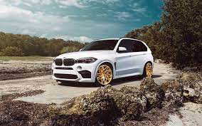 Download Wallpapers Bmw X5 M 2018 4k White Luxury Suv Tuning Gold Wheels White X5m German Cars Bmw Besthqwallpapers Com Bmw X5 M Bmw Bmw X5