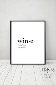 Funny Kitchen Art Wine Not Kitchen Wall Art Funny Kitchen Etsy Word Poster Typography Wall Art Travel Words
