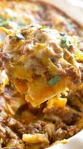 Beef Enchilada Casserole Taste And Tell Recipe Enchilada Casserole Beef Ground Beef Enchiladas Recipes